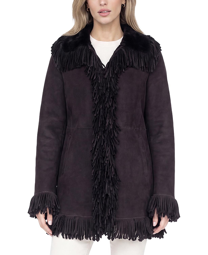 Gorski Merino Shearling Lamb Jacket with Fringes