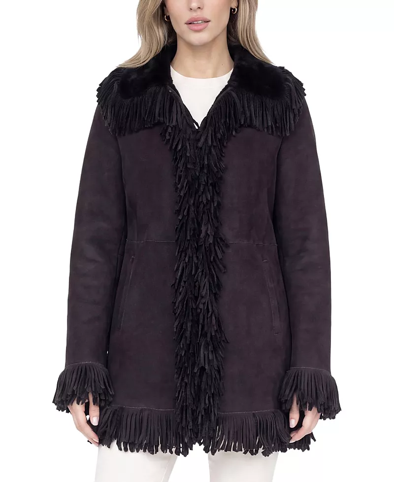 Gorski Merino Shearling Lamb Jacket with Fringes