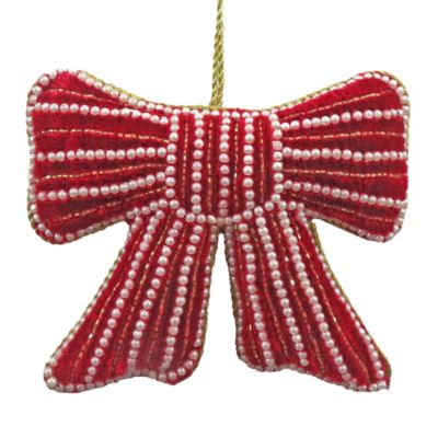 Beaded Bow Ornament - Exclusive