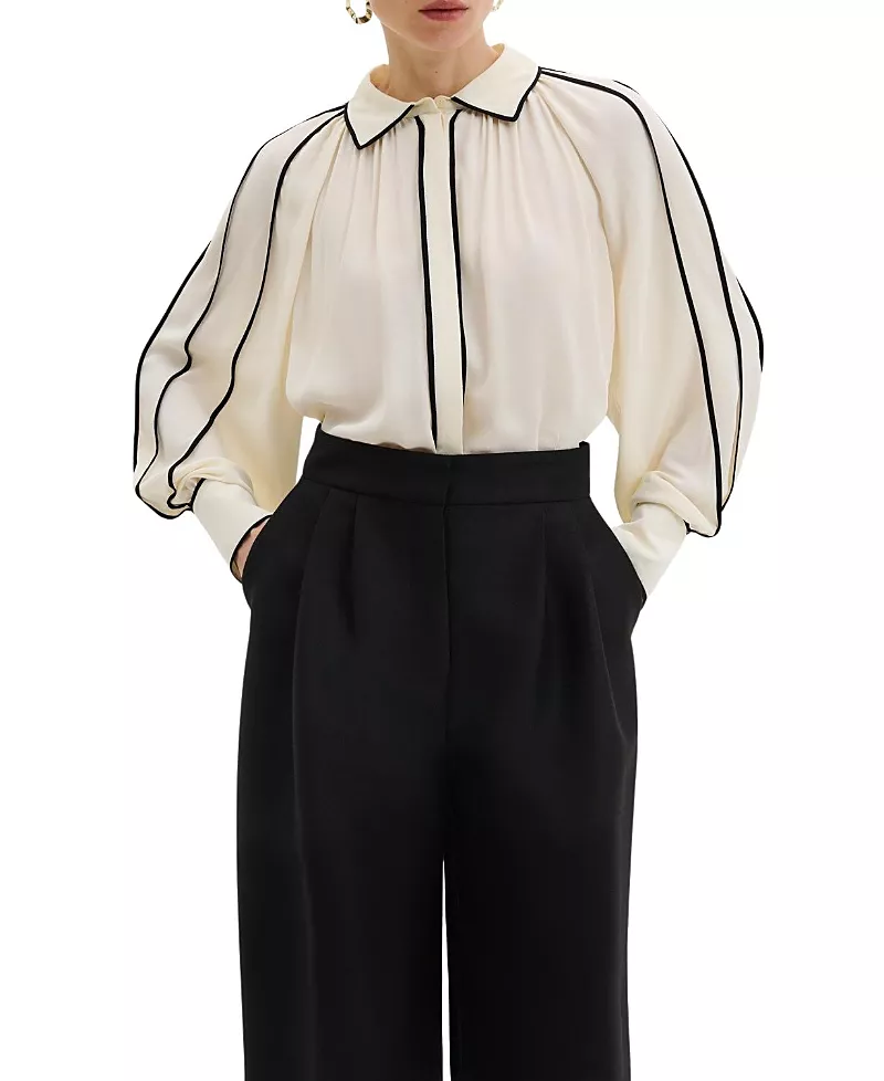 Malina Bea Contrast Edge Chiffon Blouse