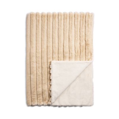 Channel Faux Fur Throw Blanket