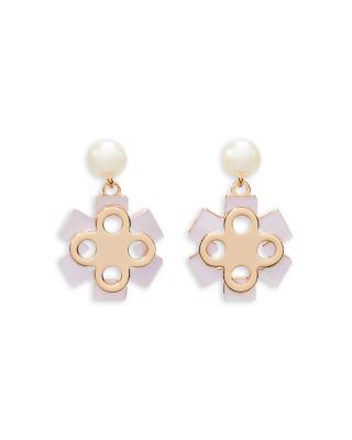 Forget Me Not 18K Yellow Gold Plated Drop Earrings, 0.6"L