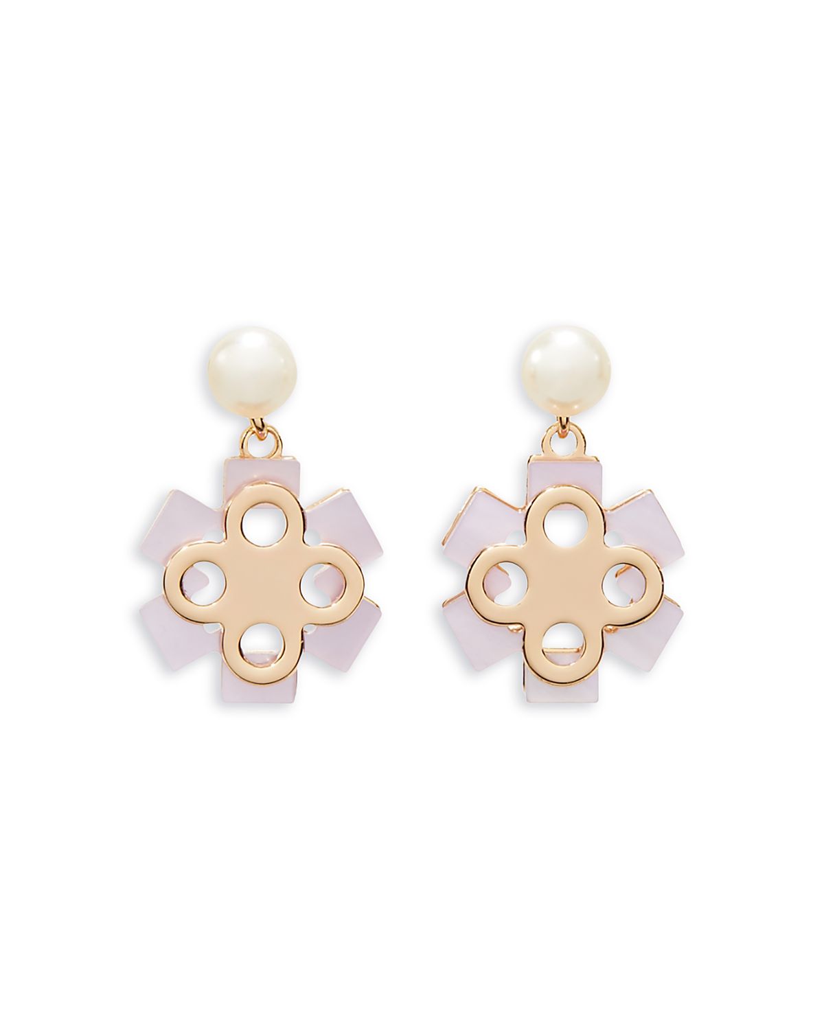 Tory Burch Forget Me Not 18K Yellow Gold Plated Drop Earrings, 0.6L