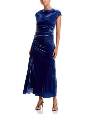 Burke Velvet Draped Midi Dress