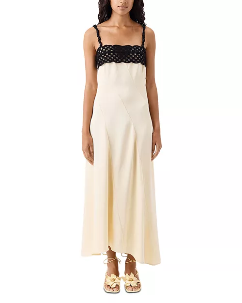 Square Neck Bias Cut Slip Dress