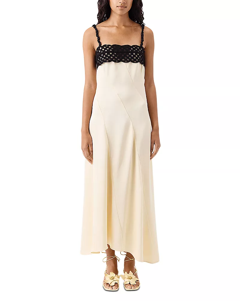 TRESSE Square Neck Bias Cut Slip Dress