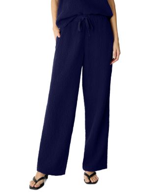 Cotton Stretch Drawstring Straight Leg Pants