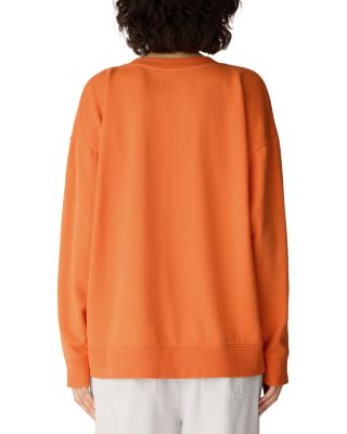 Long Sleeve V Neck Cotton Sweatshirt - thumbnail 8