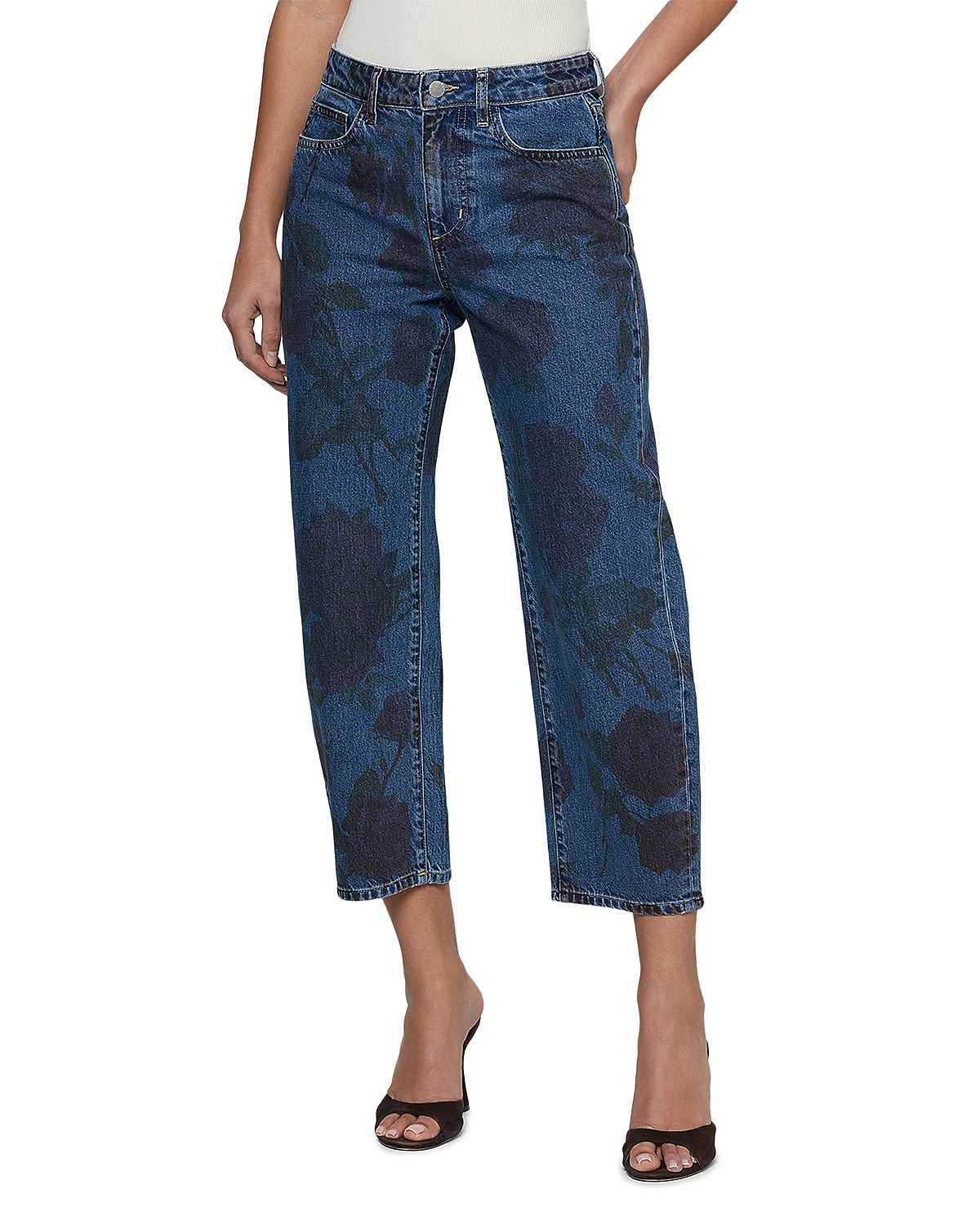 L'Agence Mallis High Rise Printed Bow Leg Jeans