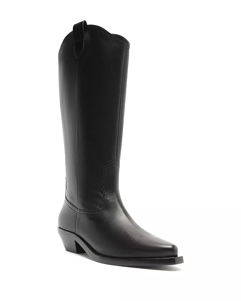 Schutz Women's Nash Up Wide Calf Leather Western Boots
