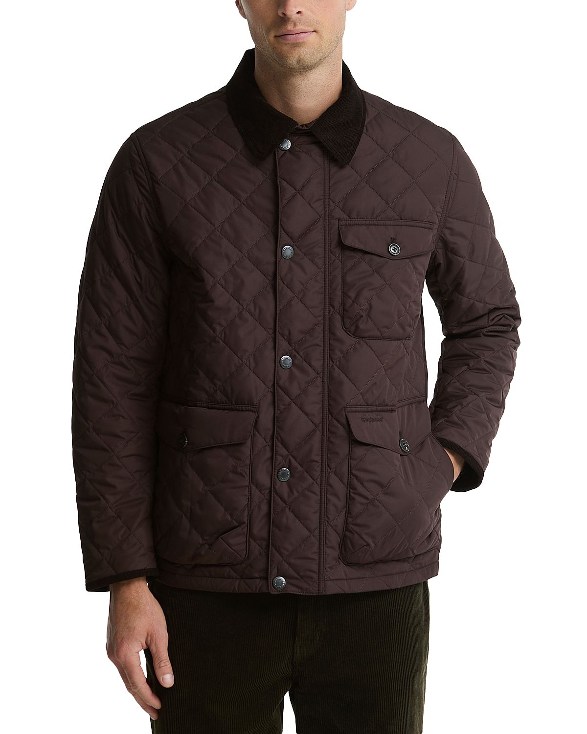 Barbour Hornby Point Collar Quilted Button Jacket