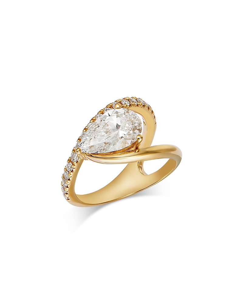 Bloomingdale's Fine Collection Luxe Collection Certified Lab Grown Diamond Pear Shaped East West Ring in 18K Yellow Gold, 2.33 tcw · 6