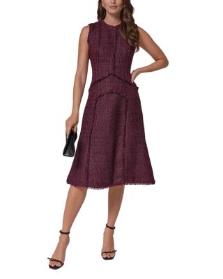 Textured Tweed A Line Midi Dress - thumbnail 8