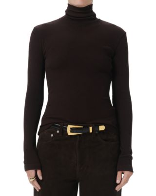 Caradene Turtleneck Rib Knit Tee