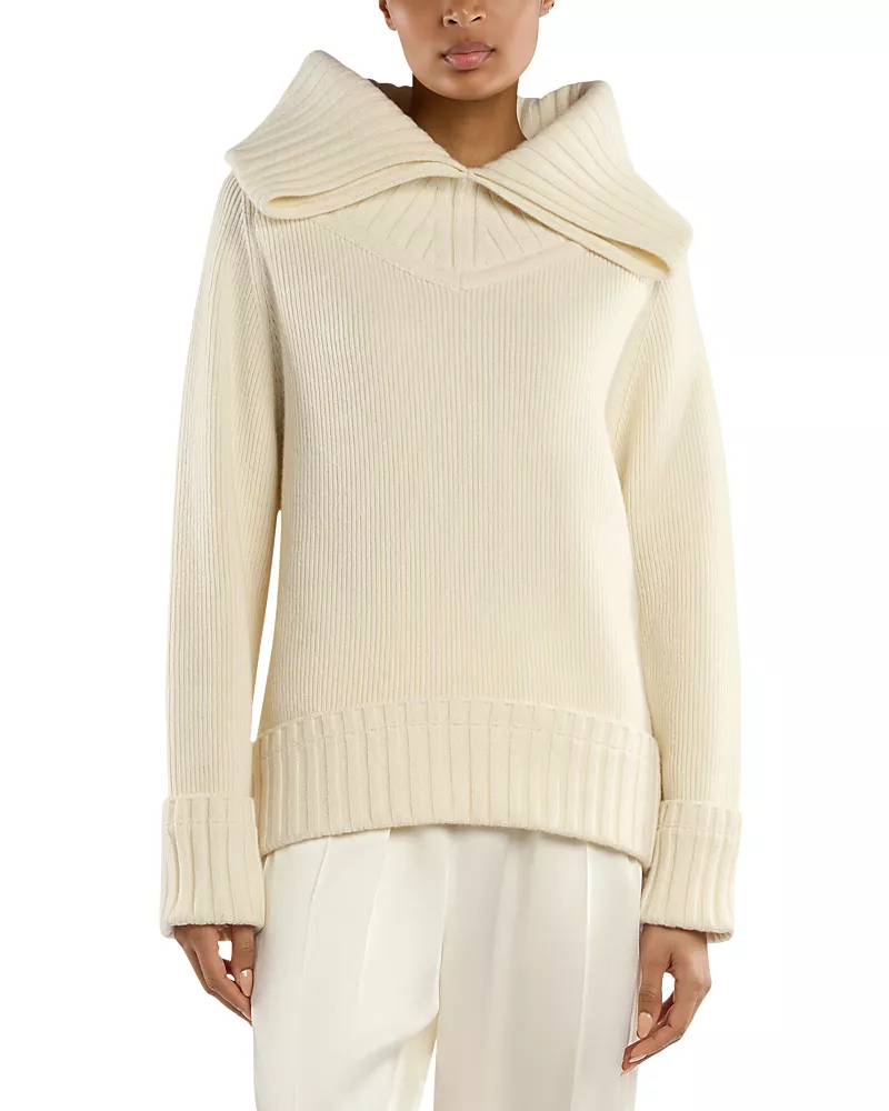 Victoria Beckham Wool-Blend Wide Collar Sweater