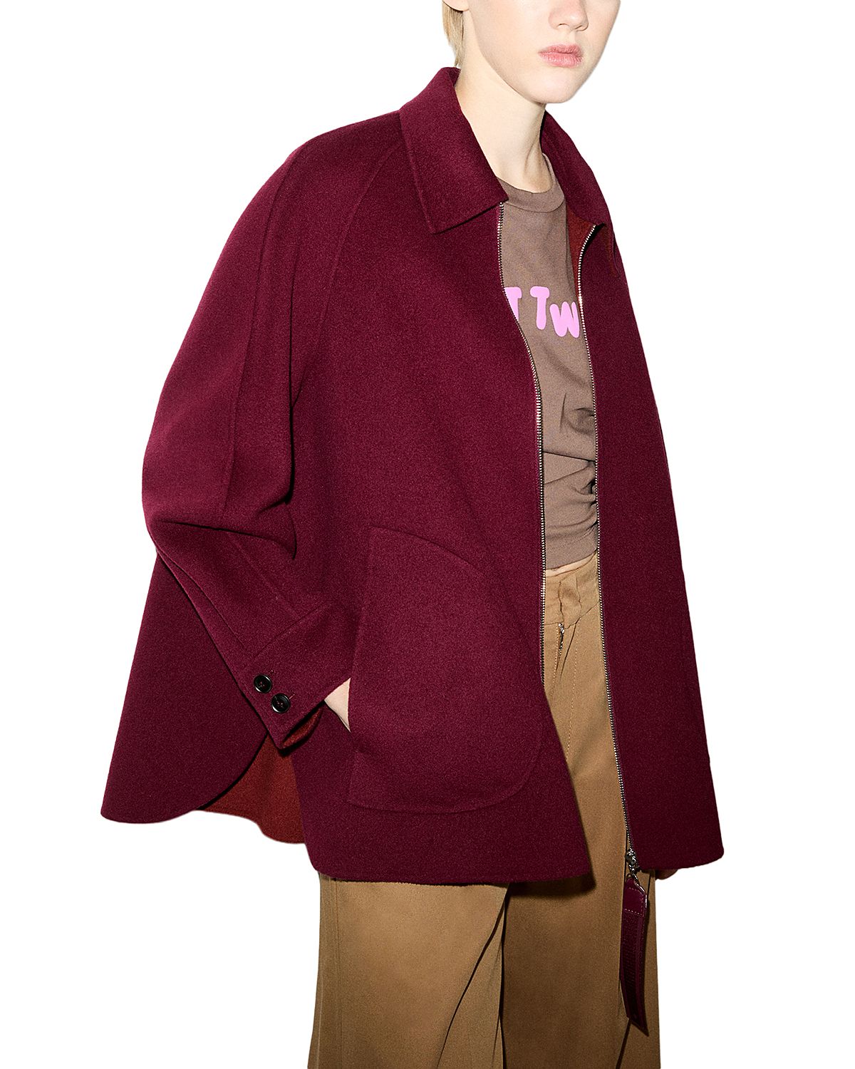 Max & Co. Saggina Double Woven Wool Short Coat