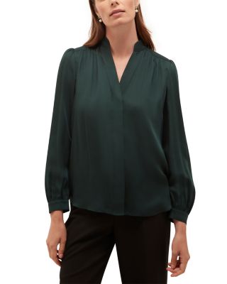 Gwen Satin Button Front Blouse