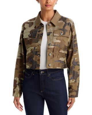 Lexie Cotton Stretch Embellished Camo Jacket 