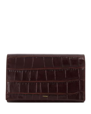 Vince Athene Embossed Leather Wallet Crossbody
