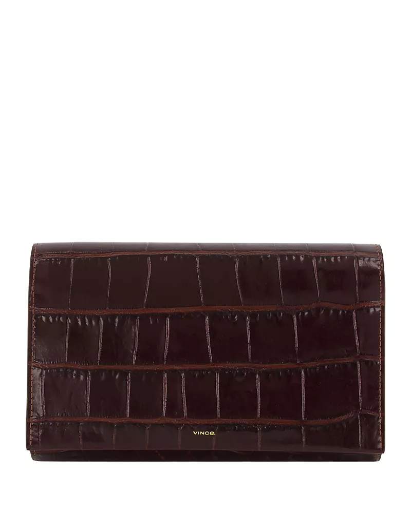 Vince Athene Embossed Leather Wallet Crossbody