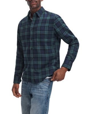 Cotton Point Collar Flannel Shirt