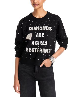 Perry Wool Blend Embroidered Rhinestone Sweater