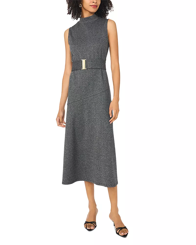 Vince Camuto High Neck Sleeveless Midi Dress
