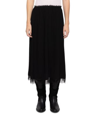 Zadig & Voltaire Jarvis Lace Trim Midi Skirt
