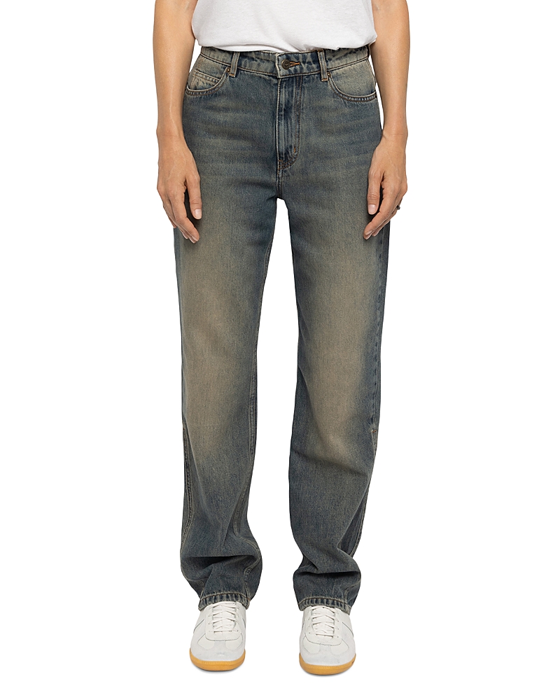 Zadig & Voltaire Ete Cotton Straight Jeans in Medium Blue