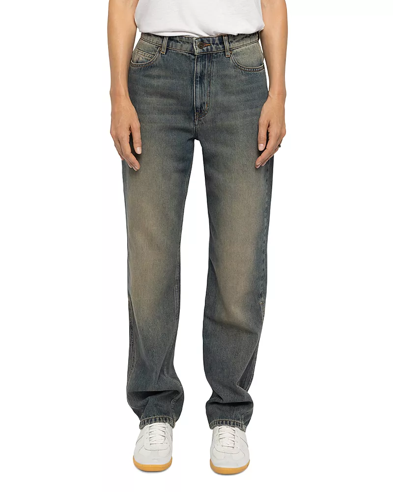 Zadig & Voltaire Ete Cotton Straight Jeans in Medium Blue