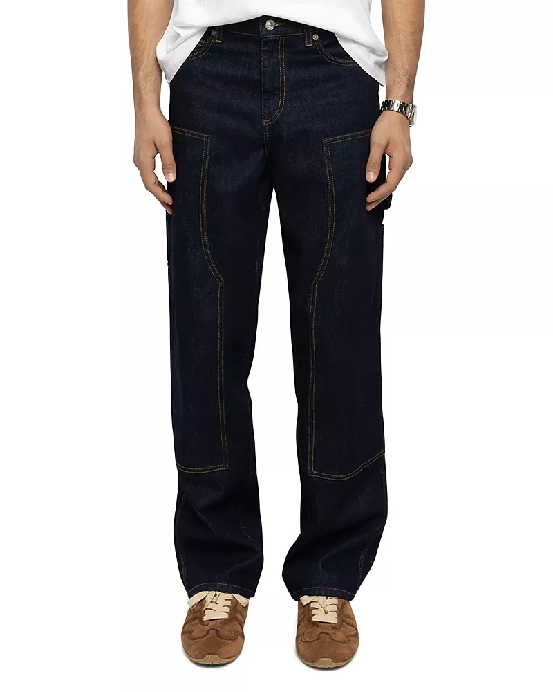 Zadig & Voltaire Perry Cotton Panel Denim Jeans in Brut