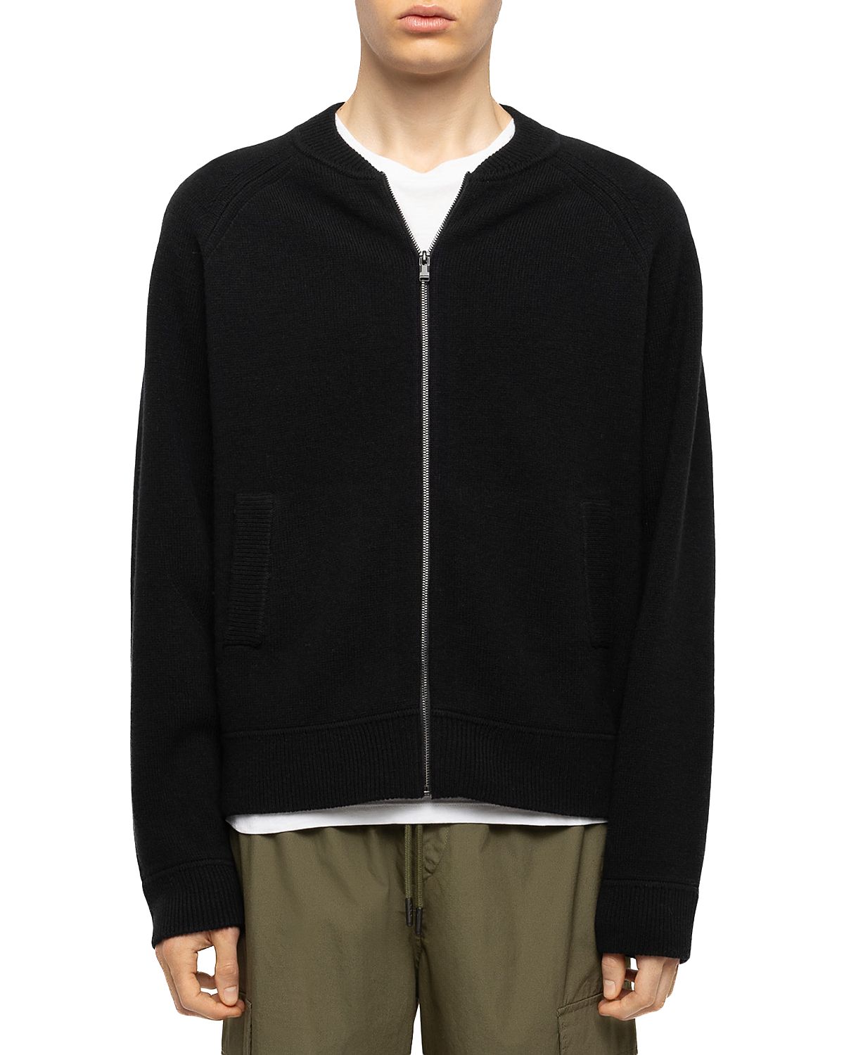 Zadig & Voltaire Gweno Wool & Cashmere Zip Bomber Sweater