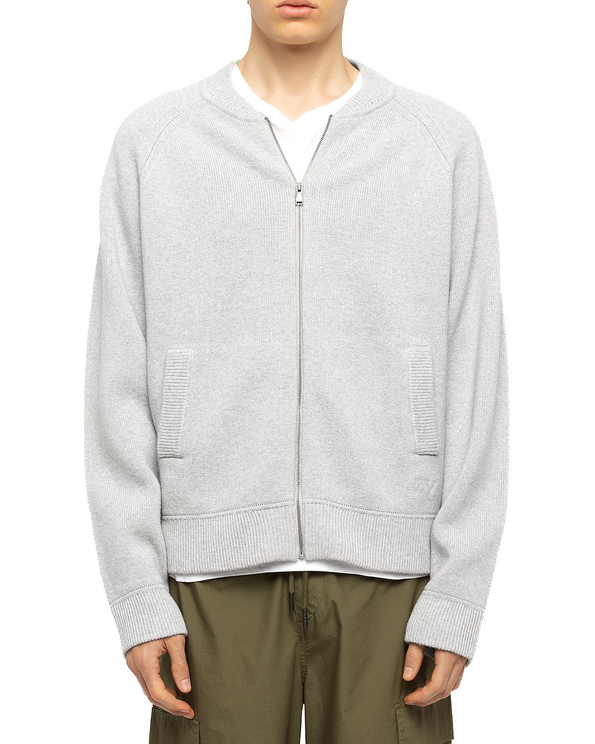 Zadig & Voltaire Gweno Wool & Cashmere Zip Bomber Sweater