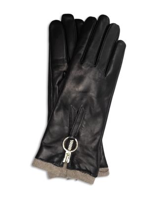 Zip Leather Gloves