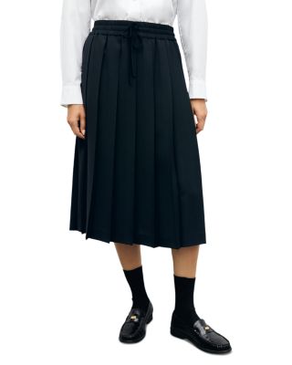Gerard Darel Tosca Pleated Pull On Midi Skirt