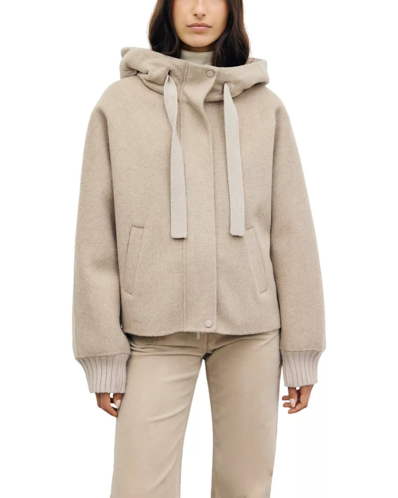 Gerard Darel Anor Wool-Blend Hooded Coat