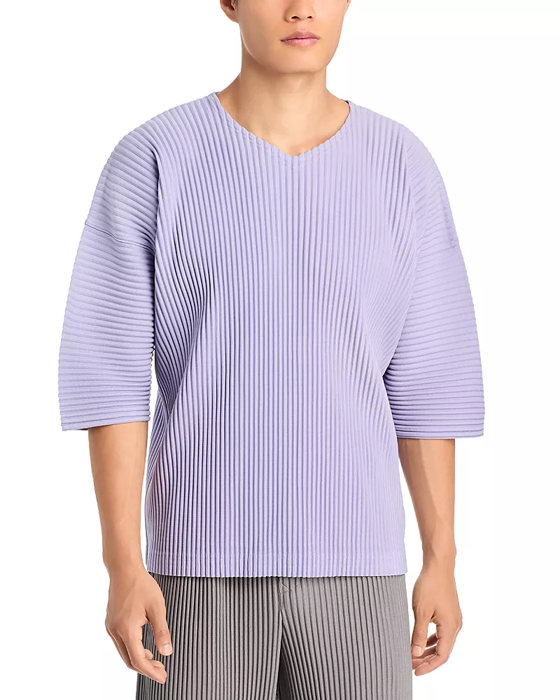 Homme PLISSE Issey Miyake Banded Loose V Neck T-Shirt