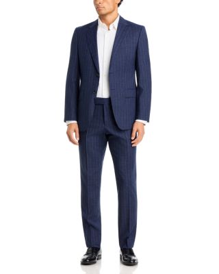Huge Pinstripe Wool Blend Slim Fit Suit 