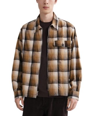 Agolde McCoy Cotton Two Way Zip Plaid Shirt