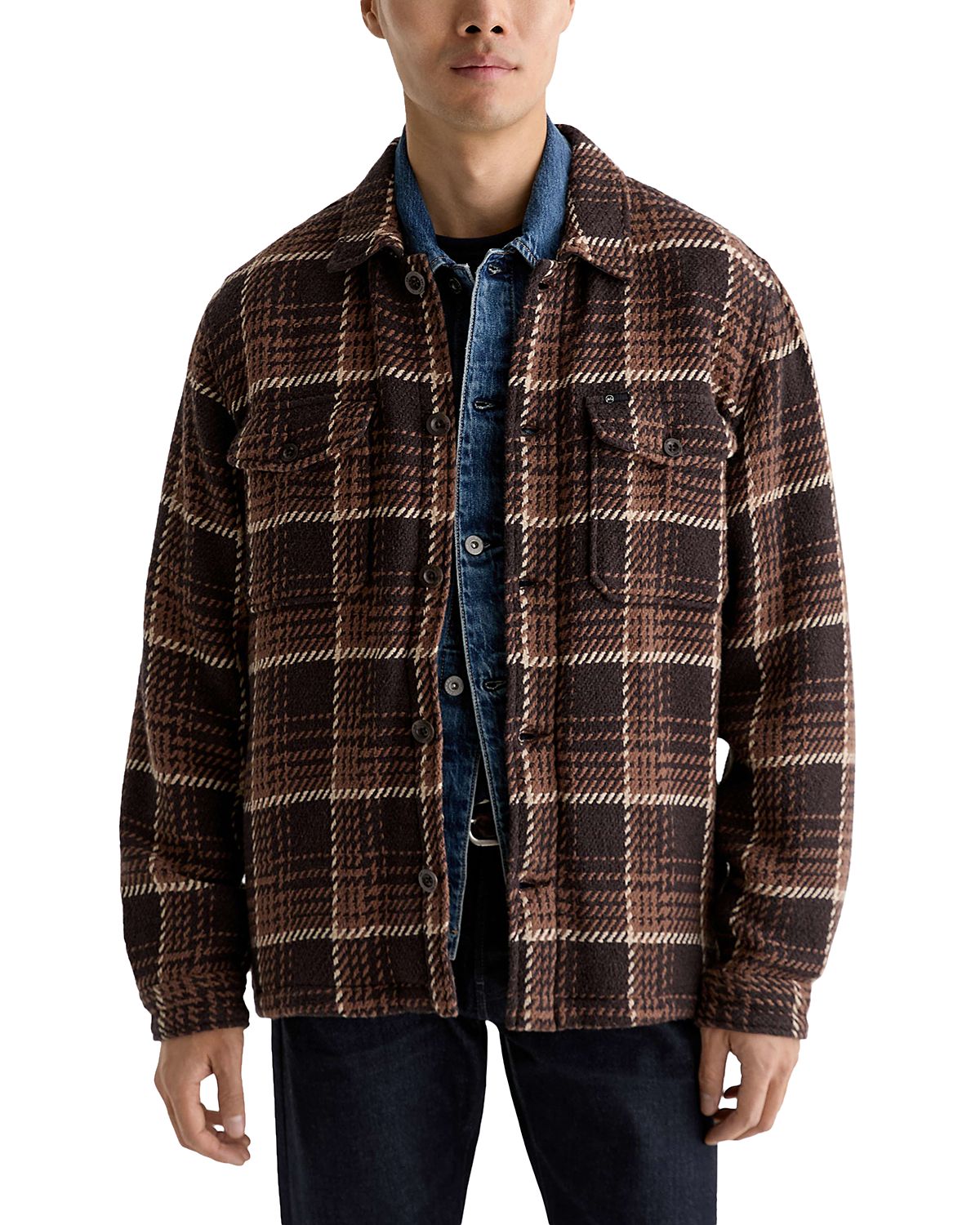 Ag Grant Cotton Plaid Pocket Overshirt