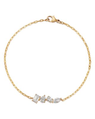 Luxe Collection Certified Lab Grown Diamond Mixed Cut Paperclip Chain Bracelet in 14K Yellow Gold, 1.0 tcw
