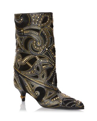 Women's La Medusa Embellished Leather Boots
