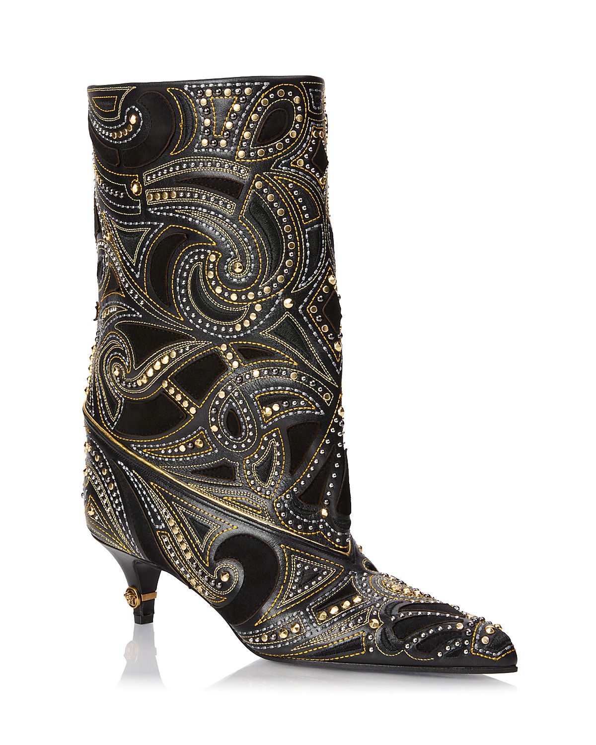 Versace Women's La Medusa Embellished Leather Boots