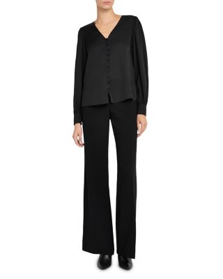 Maren Silk Stretch V Neck Blouse