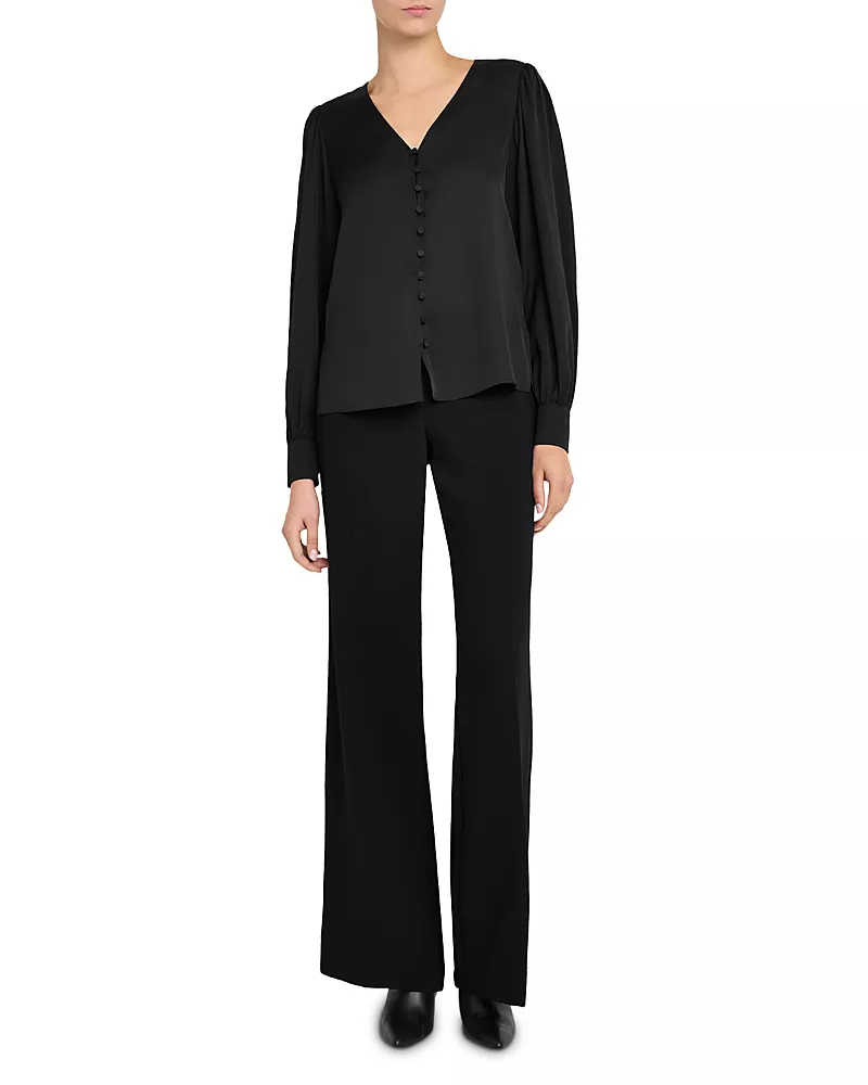 Kobi Halperin Maren Silk Stretch V Neck Blouse