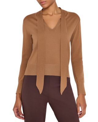 Felicity Tie Neck Merino Wool Sweater