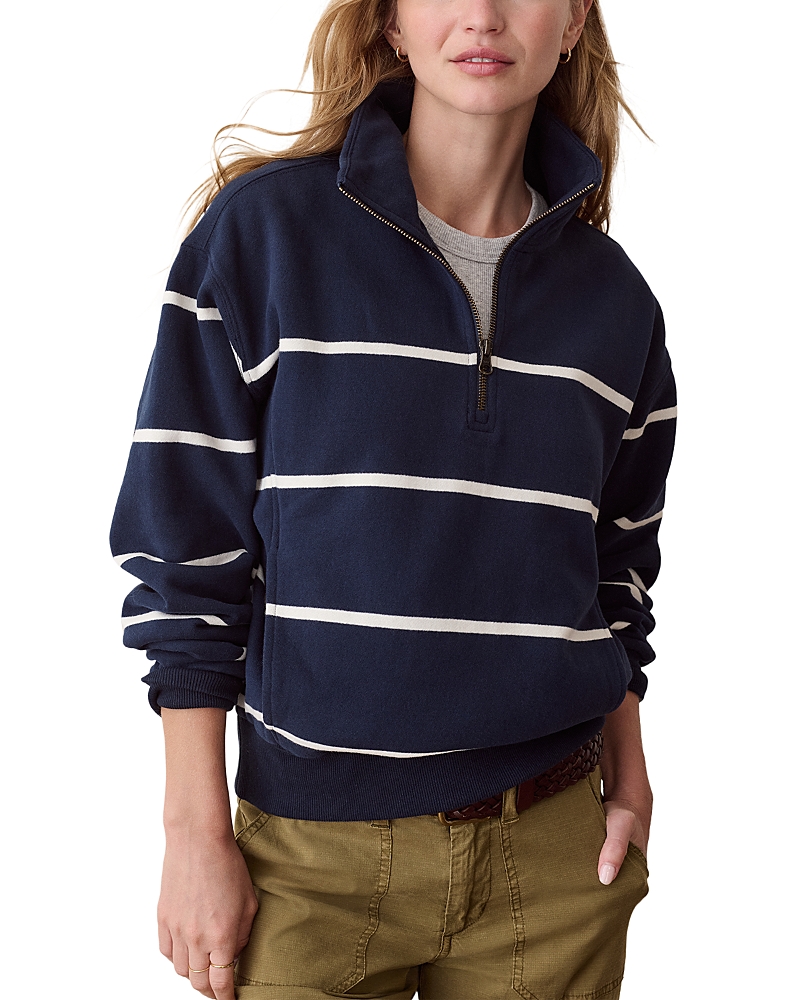 Marine Layer Cloud 9 Cotton Blend Fleece Half Zip Sweatshirt