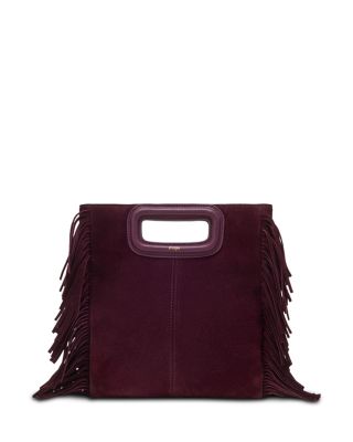M Fringed Suede Crossbody Bag