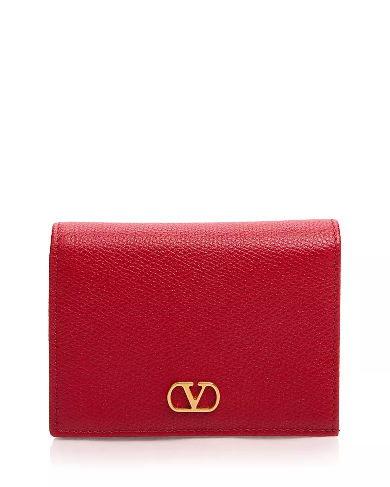Valentino Garavani VLogo Grained Leather Wallet