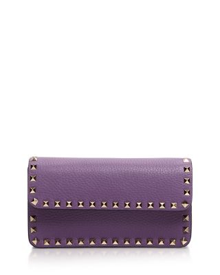 Rockstud Leather Crossbody Wallet